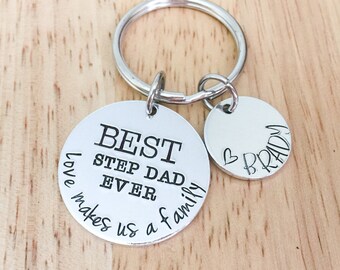 Step Dad Keychain - Step Dad Father's Day - Stepfather Gift - Step Dad Gift - Father's Day Keychain - Bonus Dad Gift - Gifts Under 20 -