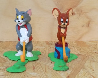 Tom and Jerry figure, tom and jerry art, cat and mouse, tom and jerry set, collectible toys, tom jerry vintage, cartoons, miniature toys