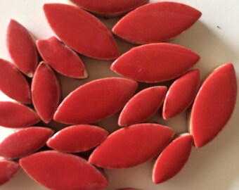 Poppy Red Ceramic Petals -50g//Mosaic Petals//discount mosaic Tiles
