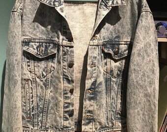 Vintage Levi Trucker's 1980's Acid Washed Denim Jacket