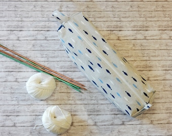 Knitting project bag - Knitting needle case - Soft boxy knitting bag - Knitting accessories - knitting needle bag - Craft bag - Yarn bag
