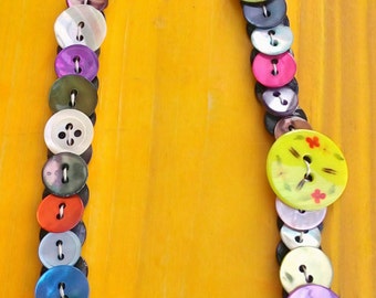 Collar de Botones de Nácar #Candy# Mother of Pearl Buttons Necklace