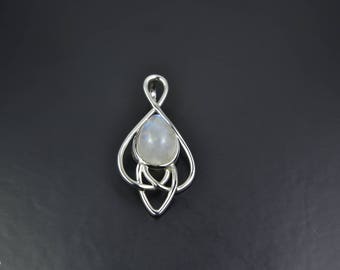Rainbow Moonstone Sterling Silver Pendant
