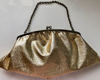 Vintage 1960’s Gold Lame’ Evening Bag