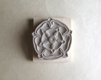 English Rose - Hand-Carved Rubber Stamp