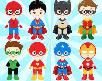Superhero Clipart, Super Hero Clipart, Superhero Digital Clipart