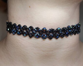 Elegant sparkling black choker