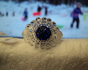 Ring, size 5, Sapphire Colored, Disco, Beaded , item#2024