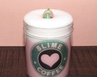 Strawberry cream starbucks frappuccino inspired slime with charm