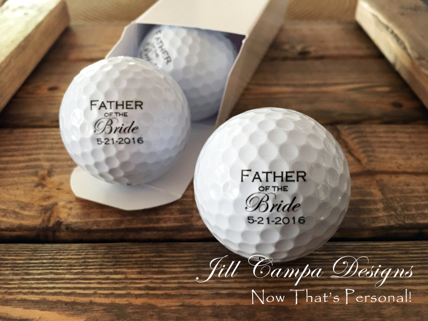 FATHER of the BRIDE custom golf balls gift for Dad Wedding