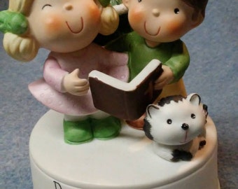 Vintage Enesco Musical Revolving "Dear God Christmas is Really Something to Sing About"