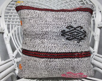 Cotton Embroidered Kilim Pillows 16x16 Turkish Kilim Pİllows Ethnic Pillow Cushion Cover Decorative Kilim Pillow Cushion Cover 1298