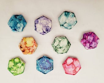 Mini abstract watercolor magnets - Set of Three