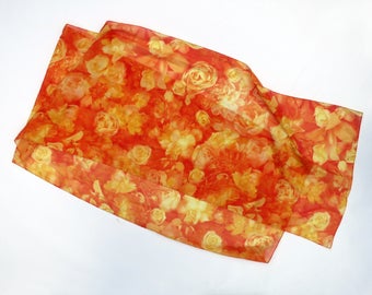 ORANGE ROSES // sheer photorealistic scarf