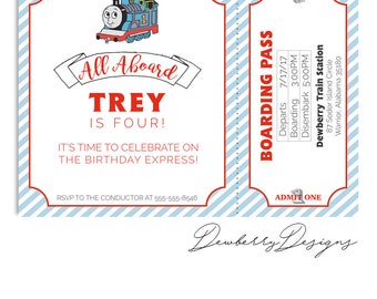 Thomas The Train Birthday Invitation / Thomas Invite / Classic / Train Invitation / Transportation Birthday Invitation / First Birthday