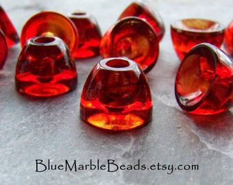 Lucite Bead-Big Hole Bead-Plastic Bead Cap-Bead Caps-Tortoise Shell-Amber Beads-Smooth Bead Cap-12 Beads