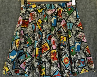 Loteria print twirly skirt - girls size 6/8 * girls day of the dead clothing * Loteria clothing * Loteria skirt * Childrens Mexican Loteria