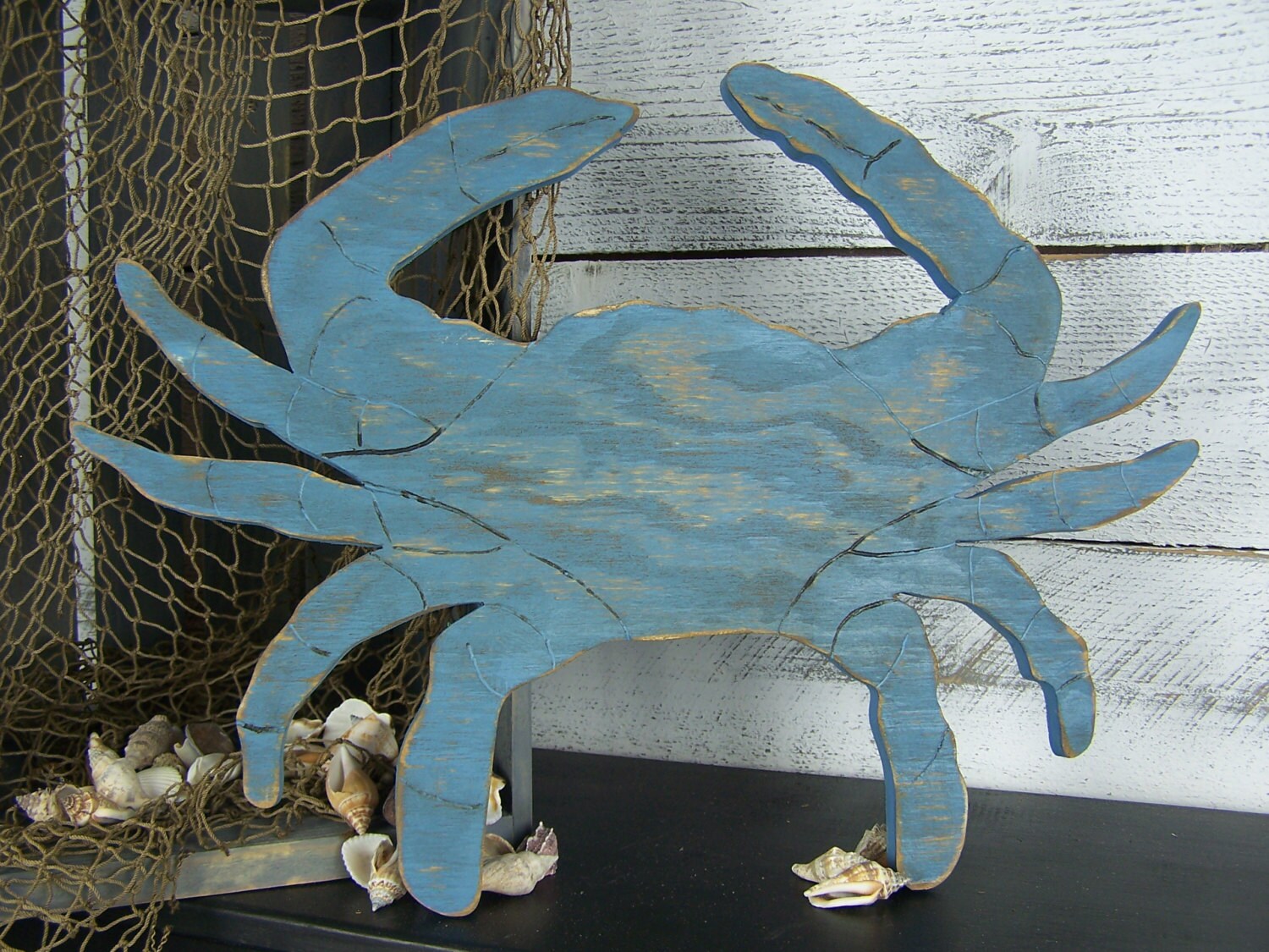 Wood Crab Decor Blue Crab Wall Art Maryland Crab Sign Beach