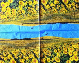 Field of sunflowers #F004 paper TOWEL