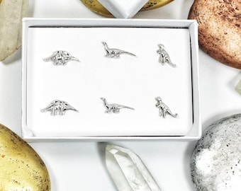 Dinosaur Earring, Mismatch Earring, Silver Dinosaur Earrings, Silver Dinosaur Studs, Solid Silver Dinosaur Earrings, Solid Silver Earrings