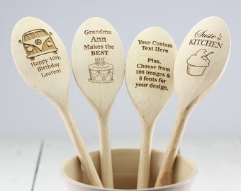 Create Your Own Personalised Engraved Wooden Spoon - Fathers Day, Mothers Day, Gift for Mum, Dad, Grandma, Grandad, Custom Text
