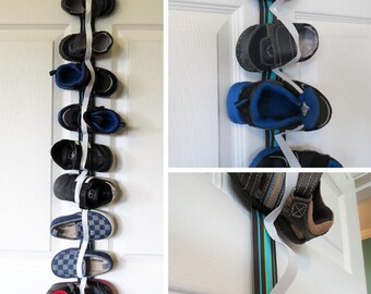 Hanging Toddler Shoe Organizer with Elastic - Store 7 pairs of shoes