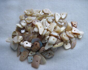 Destash (5010) - Mother-of-pearl shades of white shell bead chips.