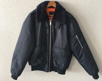 1980's Sherpa Bomber Military Inspired Vintage Puffer Jacket by JC Penney