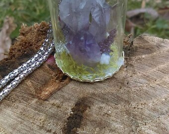 Large Amethyst Crystal Terrarium