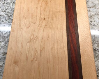 Maple, Walnut, Padauk cutting board