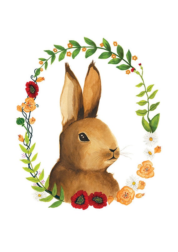 Bunny Illustration Archival Print 8x11