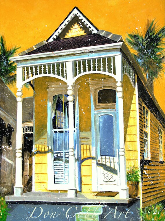 New Orleans Garden District French Quarter Shotgun House Art