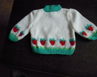 knitted handmade sweater for baby girl size 6 months