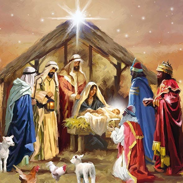 Nativity and Three Wise Men Luncheon Paper Napkins