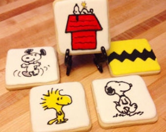 Peanuts decorated sugar cookies