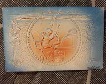 Vintage Embossed Cupid Valentine's Postcard