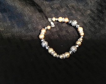 Ivory/Silver Swarovski Pearls and Crystals.