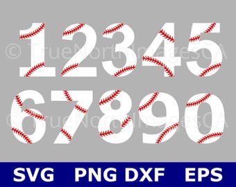 Baseball Numbers SVG / Baseball SVG / Baseball Stitches SVG / Baseball Clipart / Baseball Vector / svg Files for Cricut / Silhouette