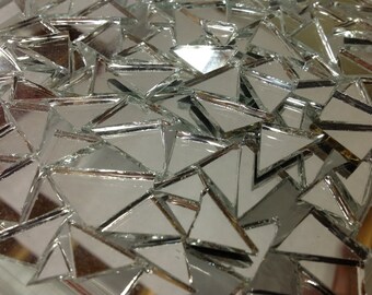 50 TRIANGLE MIRROR TILES Mix - Stained Glass Mosaic Supply M6