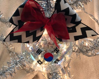 Custom Hand decorated Taekwondo 4" Glass Christmas Ornament