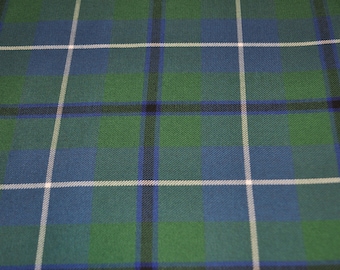 Douglas tartan fabric, Douglas Modern and Douglas Ancient available. Poly viscose. Machine Washable. Price per half metre.