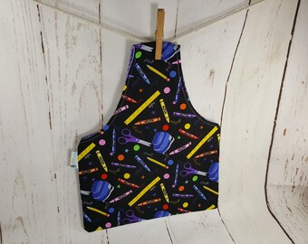 School Supplies Medium Knitting Project Bag Tote, Wrist Tote Bag, Reversible Knitting Tote Bag WTM0022