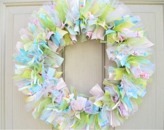 New Baby Wreath, Nursery Decor, Hospital Door Wreath, Baby Shower Decor, Newborn Baby Room Decor, New Mom Baby Gift, Pink Blue Green Yellow