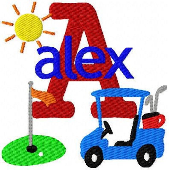 Golf  embroidery designs machine embroidery monogram font