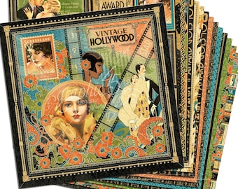 Graphic 45 Vintage Hollywood Collection 12 x 12 Scrapbook Paper Pad New Release In Stock Ready To Ship