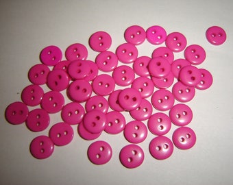 25 hot pink plastic buttons / / 8 mm / / dolls clothes