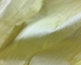 Yellow Silk Dupioni, Light Yellow 45" width