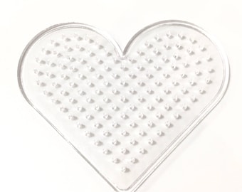X 1 plate diameter 9x8cm heart hama bead