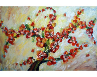 ORIGINAL FLORAL Painting 60x36 Oil Impasto Modern Art Deco Painting on Canvas Large Artwork by Luiza Vizoli
