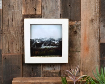 5x5 inch Square Picture Frame in 1x1 Flat Style with Vintage White Finish - IN STOCK - Same Day Shipping - 5 x 5 Photo Frame Off White